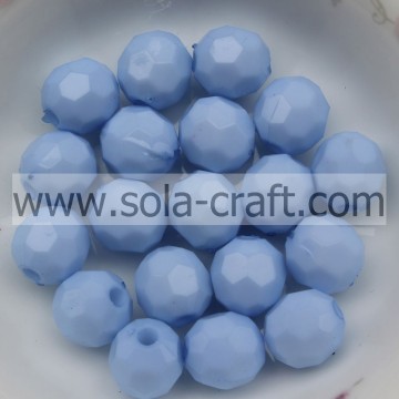 Großhandel New Fashion 4MM Hellblau Acryl Gumball Facettierte Glas Spacer Kristall mit guter Qualität