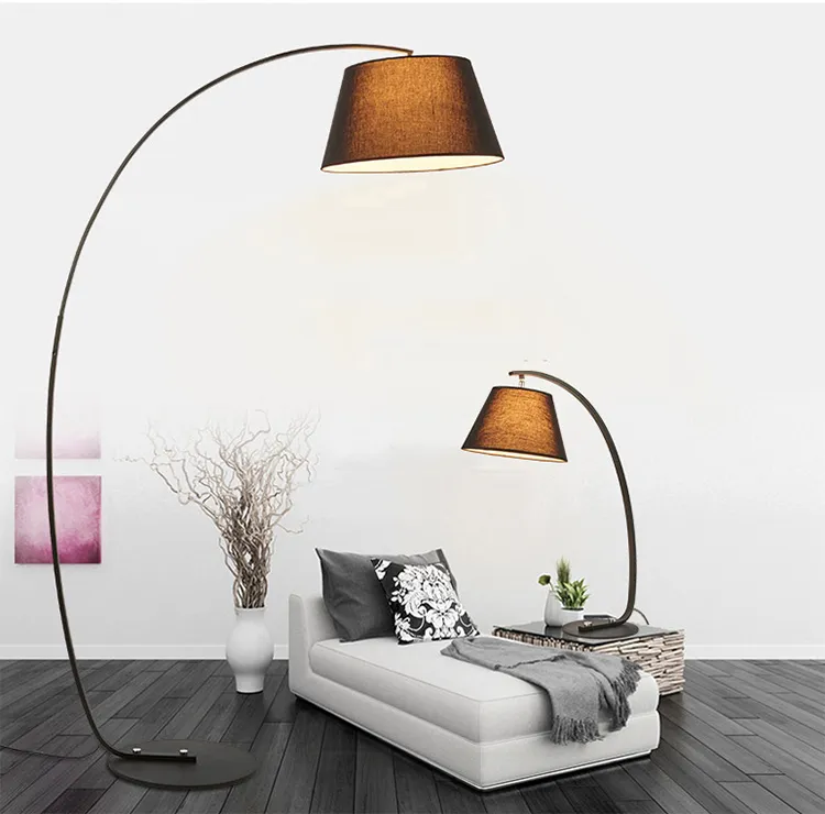Elegant Black Honeycomb Fabric Lampshade Floor Lamp for Modern Spaces