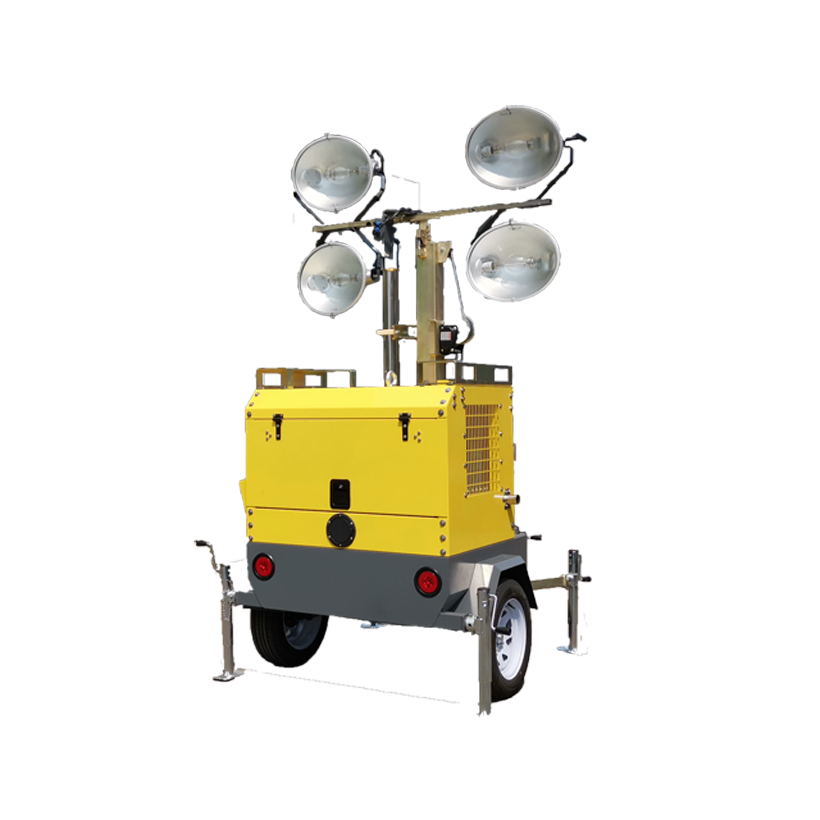 Portable mobile mast light tower