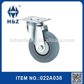 Grey rubber steel plate casters