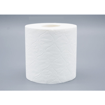 Papier de tissu roulé imprimé de toilettes en pâte de bambou personnalisée