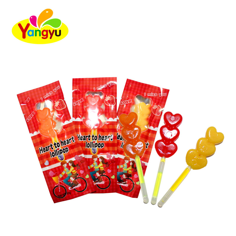 Glowing stick Heart to Heart Fruits Lollipop Candy