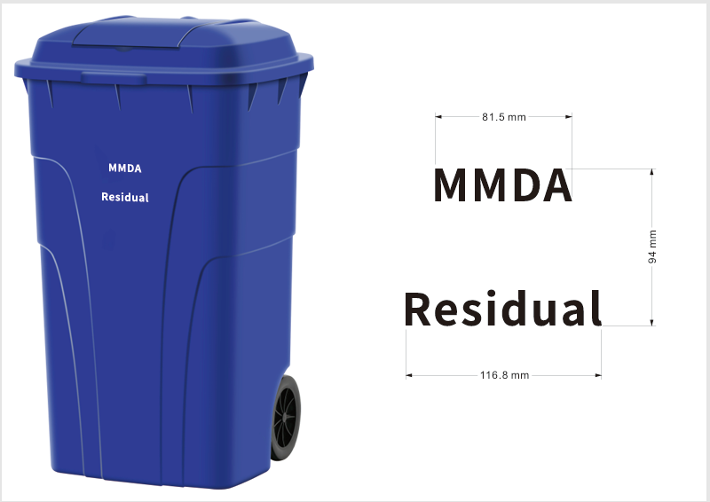 240L Plastic Waste Container with Hidden Wheel Design