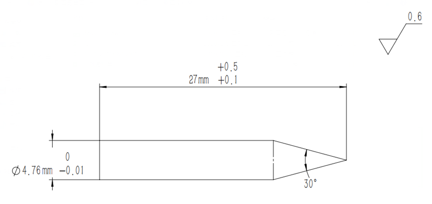 30 degree angle chamfering YG10X tungsten carbide needle