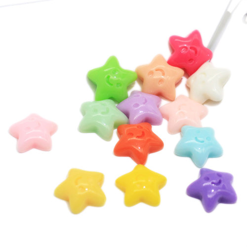 Cabujón de cuentas de estrella de esmalte de colores mezclados 100 unids / bolsa para decoración artesanal hecha a mano adornos de dormitorio cuentas de limo