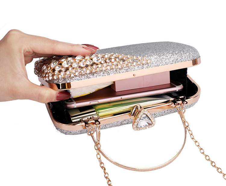 Dinner Bag European and American Ladies Handbag Diamond-studded Banquet Clutch New Small Bag