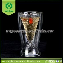 unique beautiful double wall drinking glass tumbler
