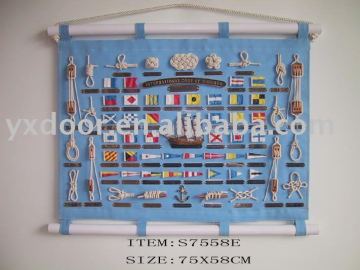 Nautical Knots Wall Hanging,(S755BE) hanging wall, colth frame,black board