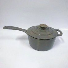 Cast Iron Saucepan Grey Enameled