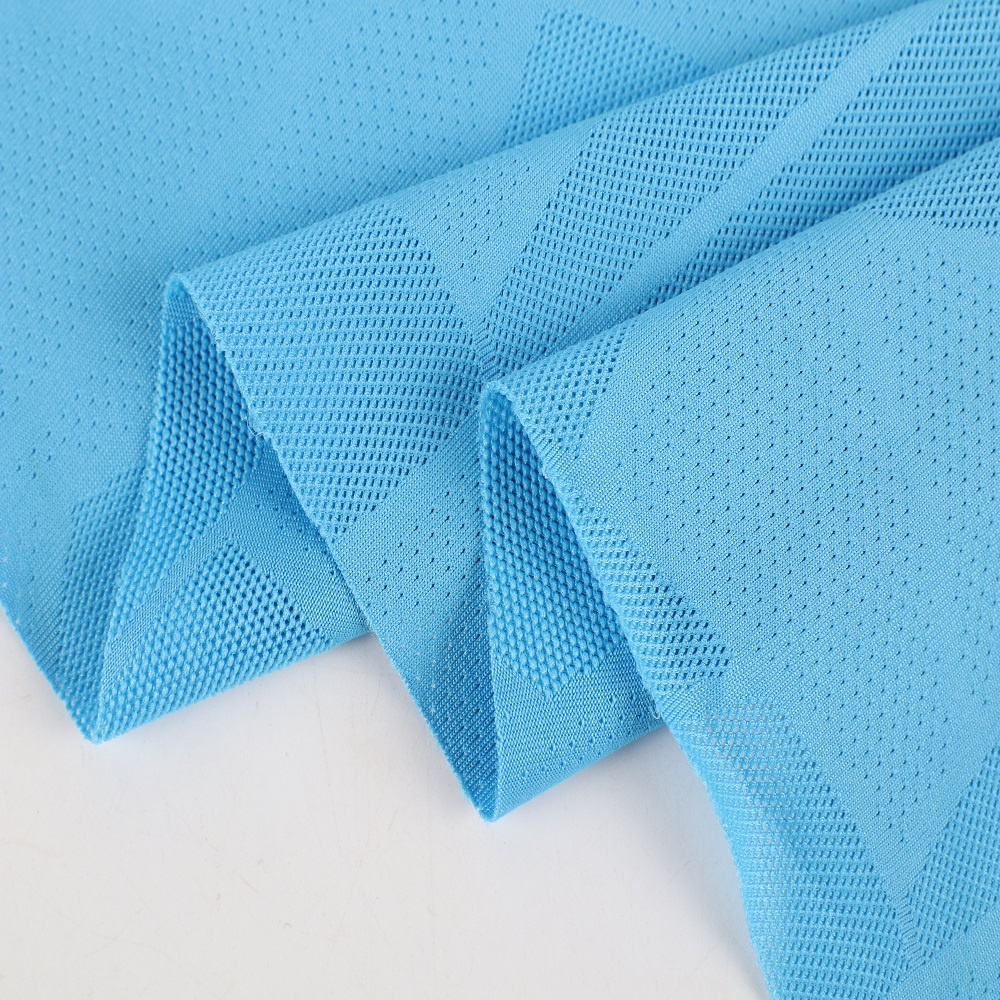 jacquard mesh fabric 180GSM polyester stretch mesh fabric for Sportswear and T-shirt