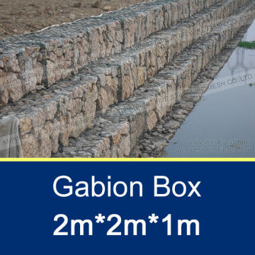 80*100mm/2*1*1m Triple Twisted Gabion Mesh For River Wall