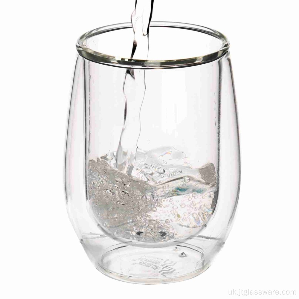 Термостійкі скляні чашки з подвійними стінками