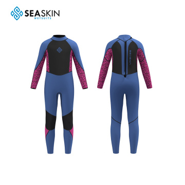 Seaskin Girls 3/2 Neoprene Back Zip Wetsuit สำหรับกีฬาทางน้ำ