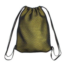 Nylon Drawstring Mesh Bags with Front Zipper Pocket