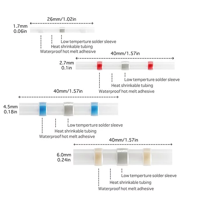 Waterproof SST series heat shrink solder sleeve wire splices