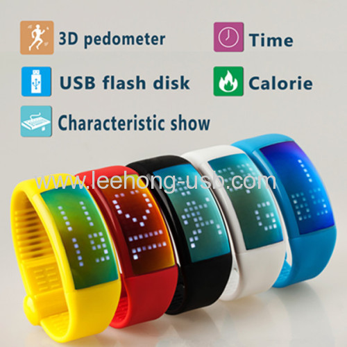 Christmas Promotional Gift Pedometer Usb Watch 