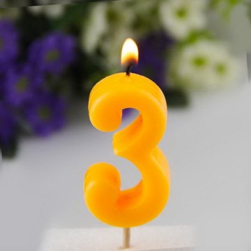 color birthday cake number candle