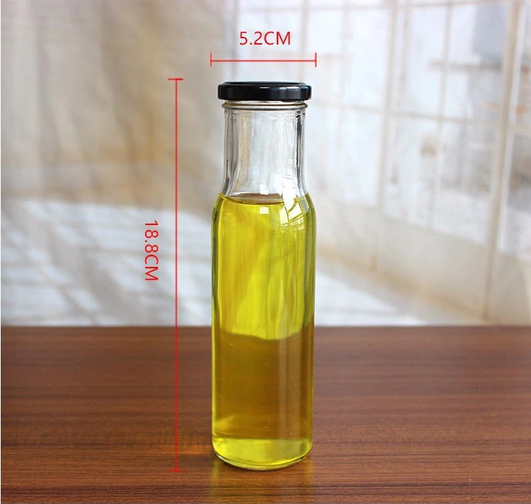 Glass Round Shape Juice Bottle, 250ml Cusomized Logo