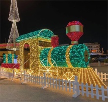3D Outdoor LED Train Christmas Light Decoration