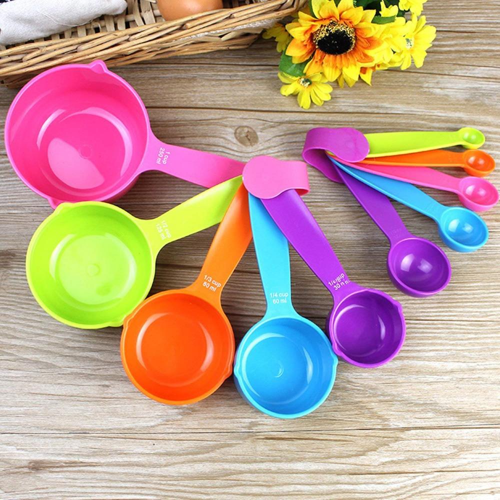 10PCS Plastic Measuring Cups and Spoons Set