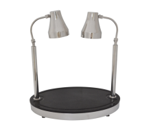 2-Lamp Rolled Edged Lamp Shade Oval Carving Station