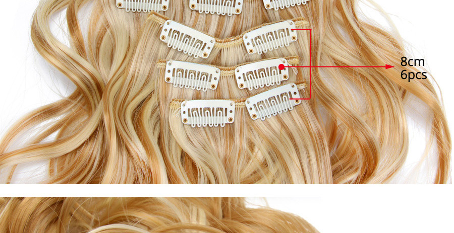 AliLeader Synthetic Body Wave Hair Weft Hairpiece 16 Clips In Hair Extension