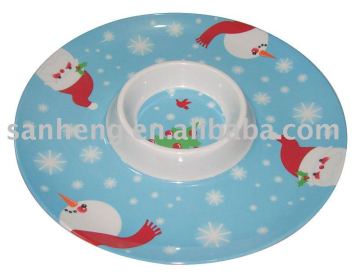 Melamine chip dip plate