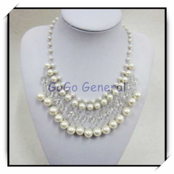 Crystal Pink Pearls Costume Jewelry Pearl Necklace Costume Jewelry MIC