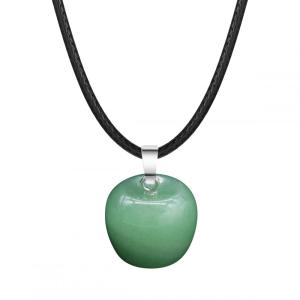 Collier pendentif aux pommes 3D Aventurine pour les filles