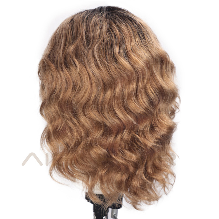 Aisi Hair Wholesale Ombre Brown Short Bob Swiss Lace Wigs Body Wave 100% Brazilian Human Hair Lace Front Wigs For Black Women