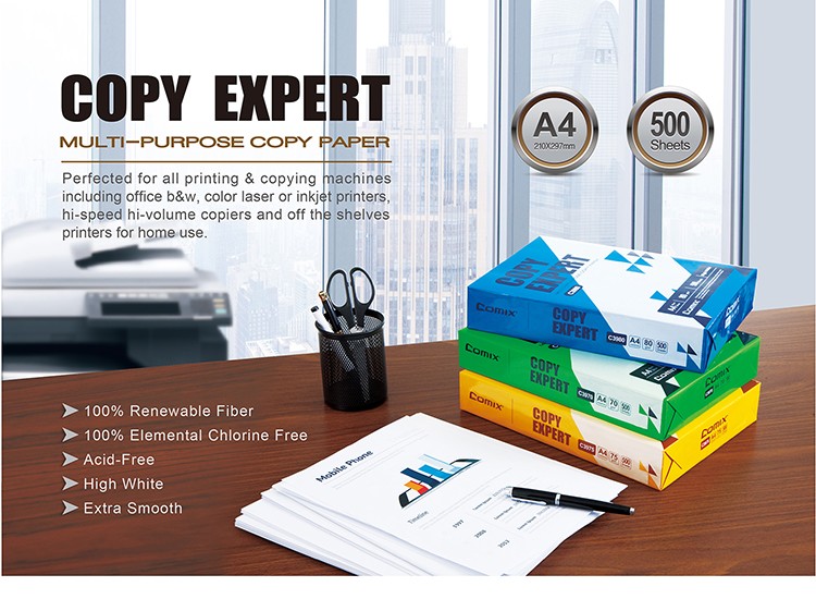 Factory High quality best price 500sheets A4 copy paper 80gsm