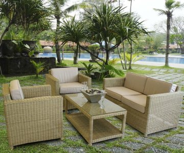 Natural color rattan Outdoor sofa sets