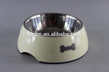 Melamine Dog Bowl Pet Bowl With Rubber Ring And Stainless Steel Bowl Set