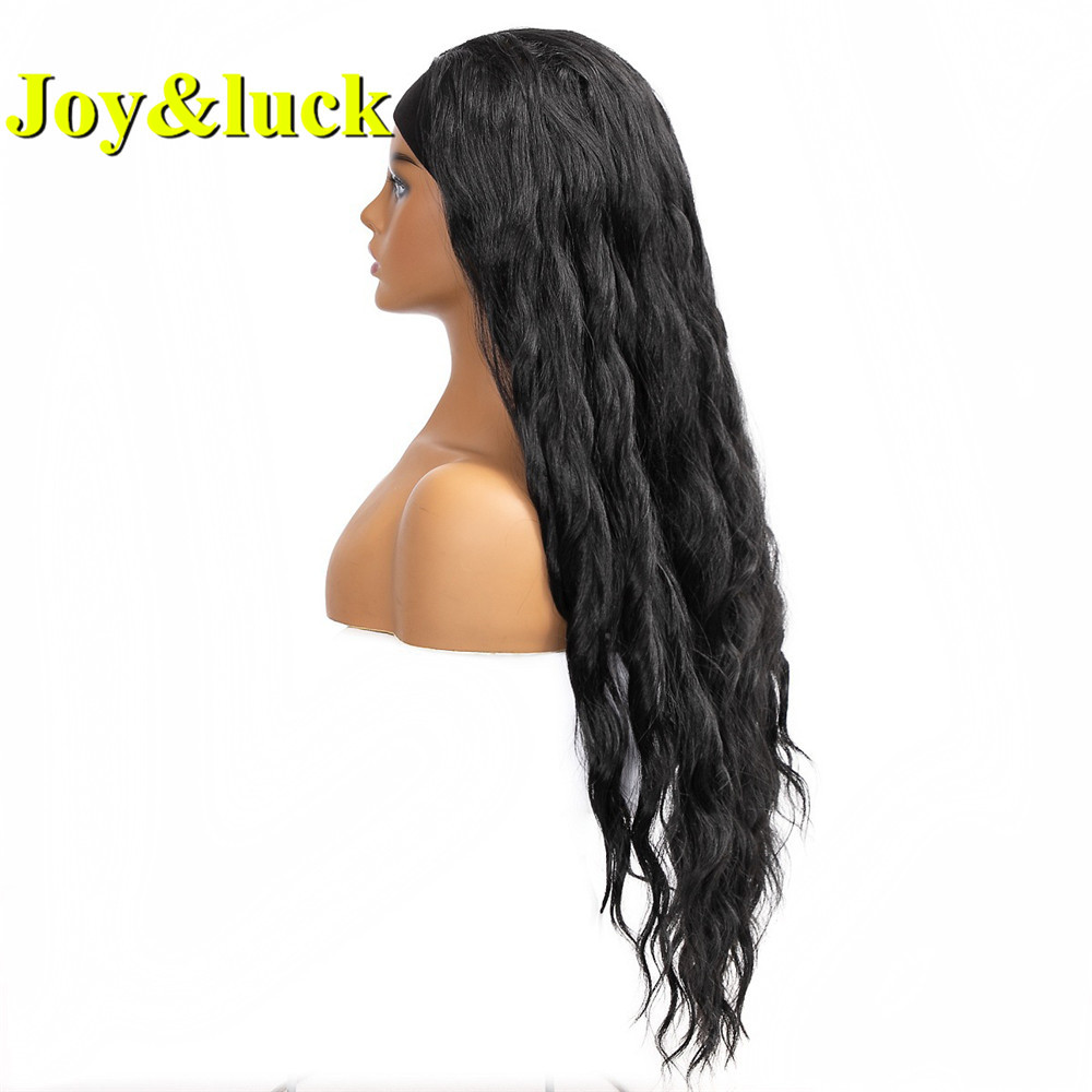 Wholesale Prices for Women Ladies Hair Finger Wave Scarf Wig Black Hairband Long Water Wave Headband Wig Synthetic Hair Wigs