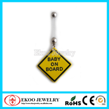 Bio Plastic Baby on Board Pregnancy Belly Rings