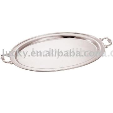 Silver Plated Oval Plate with Handles