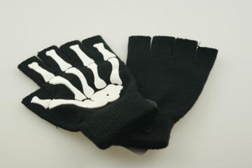 Newest Magic Acrylic Knitted Glove with Skull Skeleton Printing