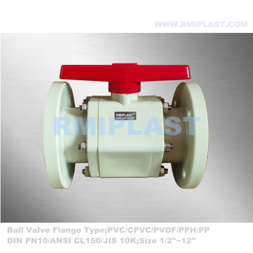 PVDF True Union Ball Valve Flange Asme Cl150