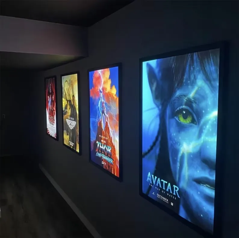 LED Movie Poster Advertisement Light Box Snap Frame Display Lamp