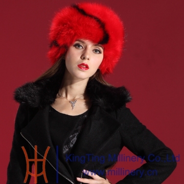 Hat Factory Womens Red Russian Fur Winter hat