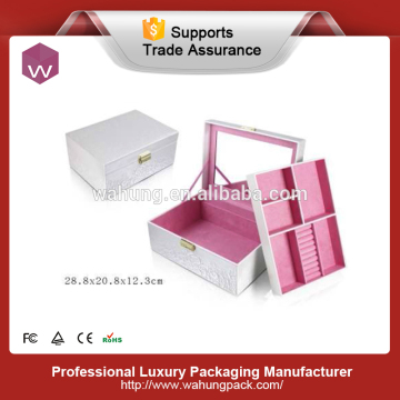 White clear beautiful leather jewellery luxury package box