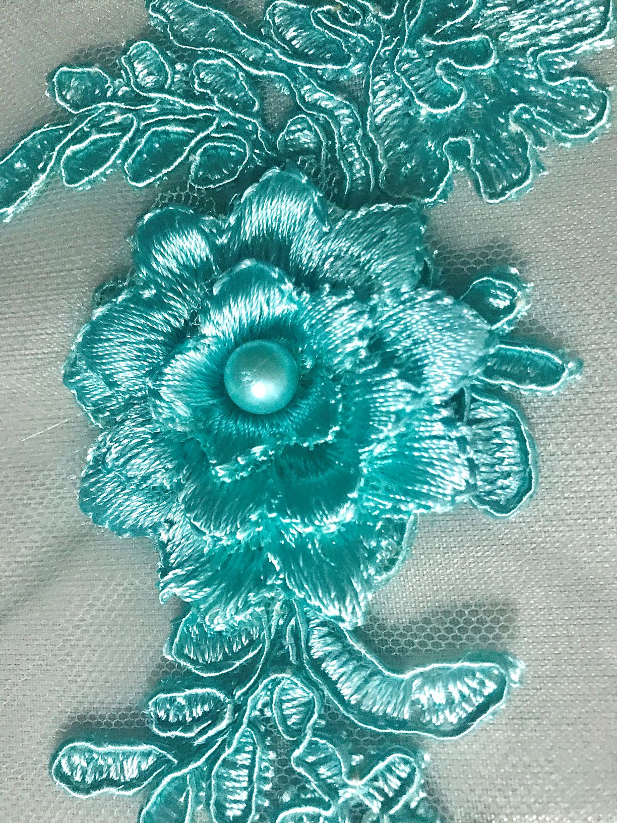 3d embroidery flower fabric