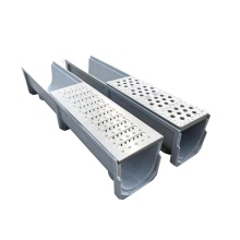 Durable Resin FRP Finished Drainage Ditch with Steel Grating Cover