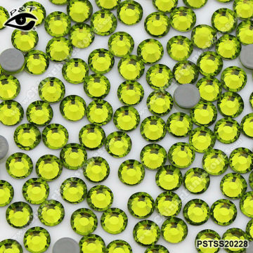 Flat back Machine cut rhinestone Panstone hotfix rhinestone 2MM SS06 olivine color