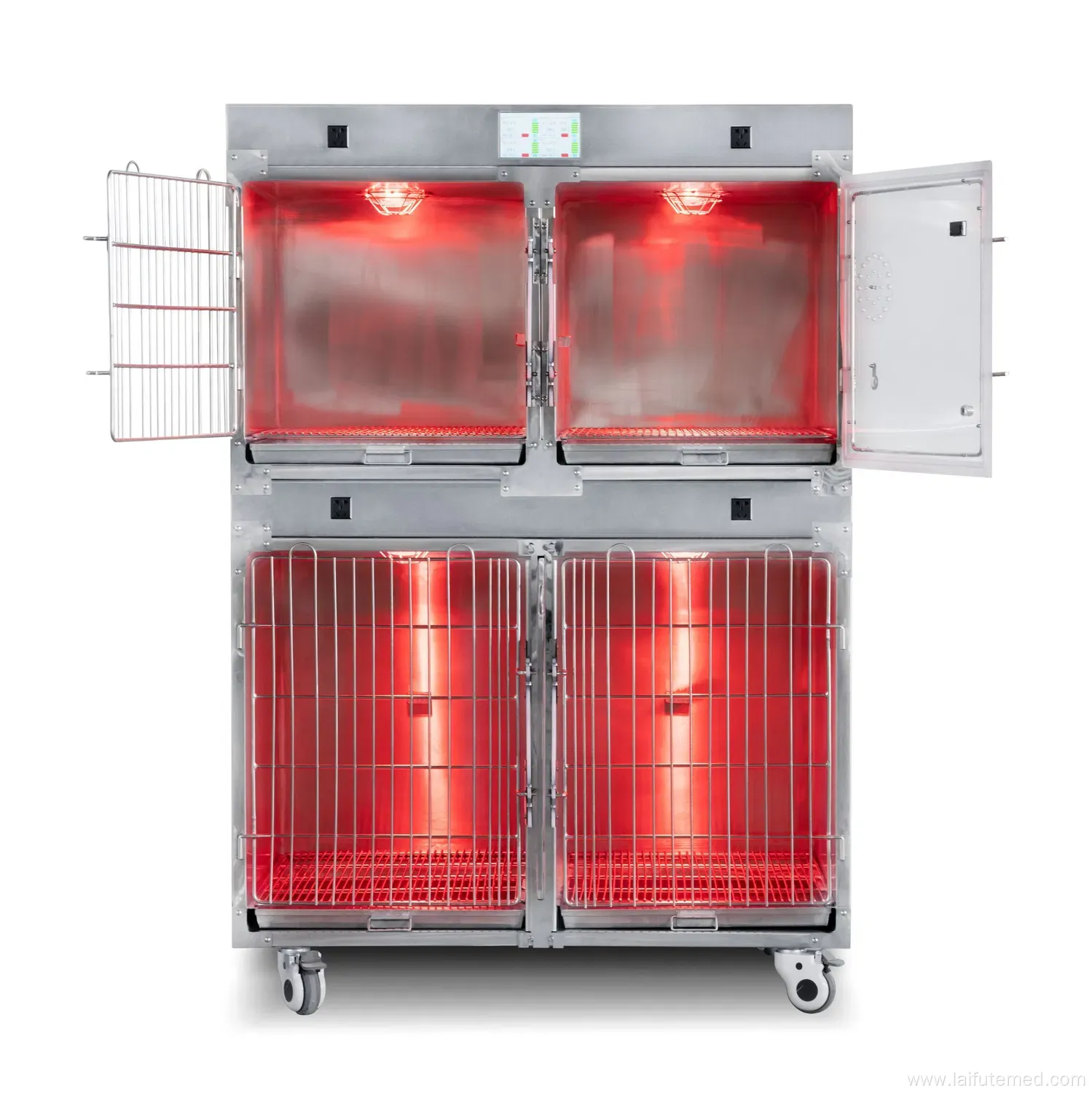 Best Quality Hospital Vet Equipment Stainless Steel 304 Animals Pet Clinic ICU Cage Oxygen Cage