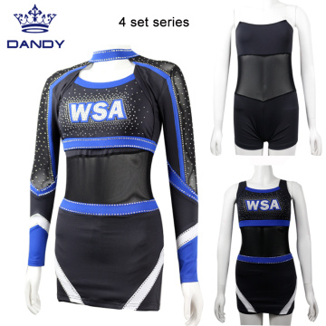 4 pièces Cheer Crop Top Uniforms