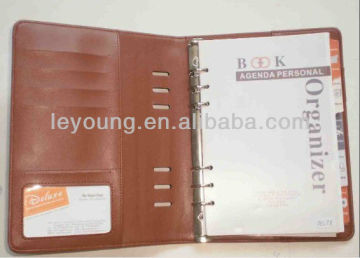 Personal leather ring bound organizer notebook