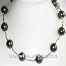 14mm Green Round Seashell Pearl Women Necklace