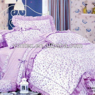 Printed beding set pigment designs