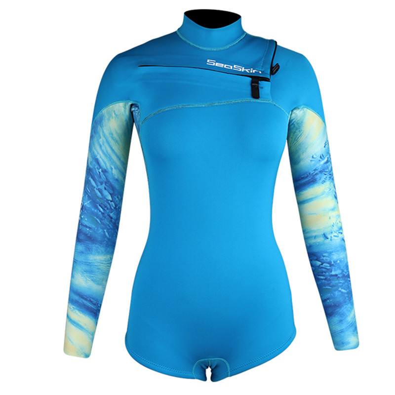 Pele do mar mangas compridas pernas curtas surf wetsuits